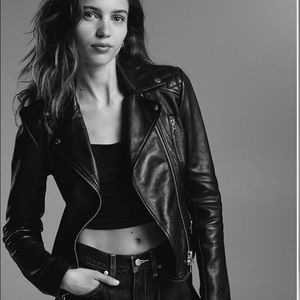 Aritzia Black Leather Jacket